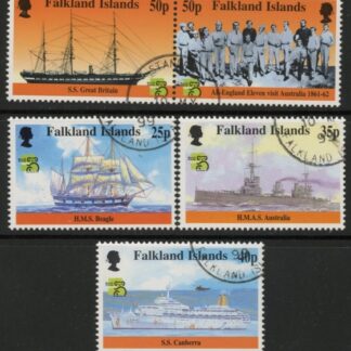 1999 Falkland Is.    SG.832-6  Australia 99 World Stamp Expo. set 5 values. fine used.