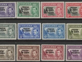 1952 Tristan Da Cunha SG1-12 overprinted St. Helena Ships set of 12 values Mounted Mint