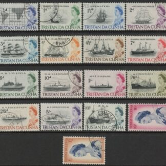 1965 Tristan Da Cunha SG71-84b Ships Set of 17 values Used