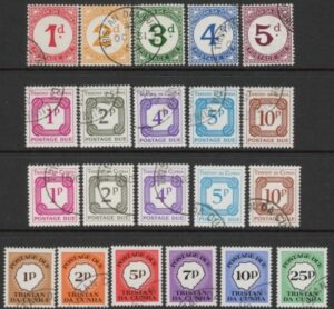 Tristan Da Cunha 1957-1986 D1-21 Postage Dues 4 Different Sets Used
