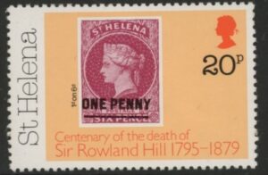 1979 St. Helena SG.353w 20p Sir Rowland Hill Wmk Crown to right of CA U/M (MNH)