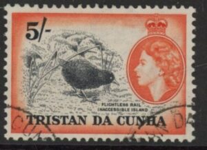1954 Tristan Da Cunha SG.26 5s black and red-orange Used