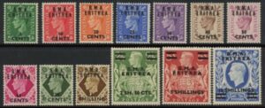 1948-9 Eritrea SG.E1-12 KGVI of Great Britain overprinted Set of 13 values U/M (MNH)
