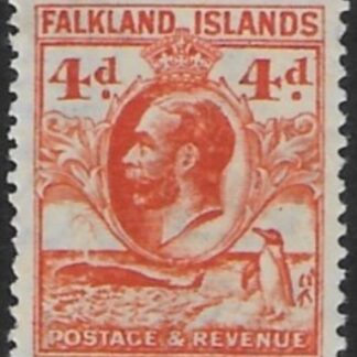 1932 Falkland Islands - SG.120  4d orange. U/M (MNH).