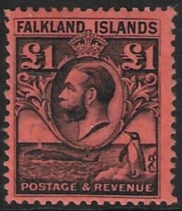 1929 Falkland Islands SG.126 £1 black/red U/M (MNH)