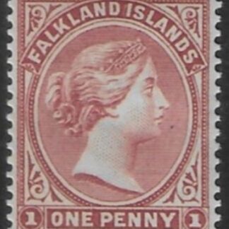1885 Falkland Islands - SG.7  1d pale claret crown CA sideways watermark. U/M (MNH)