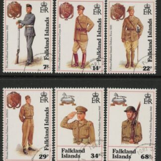 1992 Falkland Islands. SG.665-70  Centenary of Falkland Islands Defence Force.  set 6 values Used(CTO)