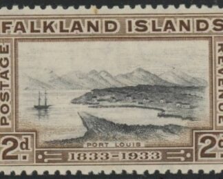 1933 Falkland Islands.  SG.130  2d black & brown. U/M (MNH)