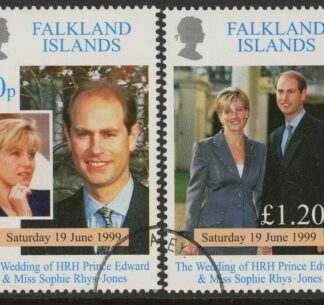 1999 Falkland Islands. SG.838-9 Royal Wedding. set 2 values . fine used  (CTO)