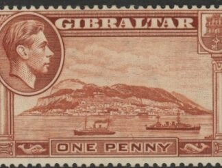 1938 Gibraltar SG.122 1d yellow-brown perf 14 U/M (MNH)
