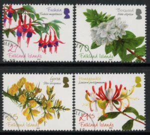 2010 Falkland Islands SG 1181-4 Flowering Shrubs set 4 values. fine used (CTO)