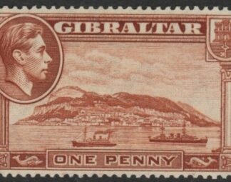 1938 Gibraltar SG.122 1d yellow-brown perf 14 mounted mint