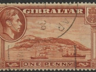 1938 Gibraltar SG.122 1d yellow-brown perf 14 Used
