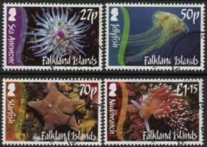 2012 Falkland Islands SG.1207-10 Marine life set 4 values. fine used (CTO)