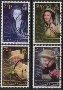 2012 Falkland Islands  SG.1211 - 4 Diamond Jubilee set 4 values. fine used (CTO)