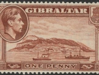 1942 Gibraltar SG.122b 1d red-brown P13 wmk sideways U/M (MNH)