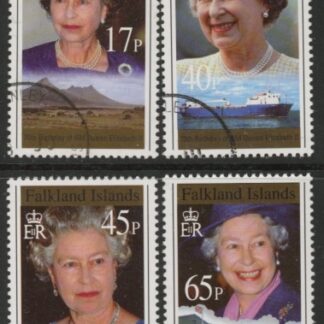 1996 Falkland Islands.  SG.761-4  70th Birthday of Queen Elizabeth II. set 4 values.fine used (CTO)