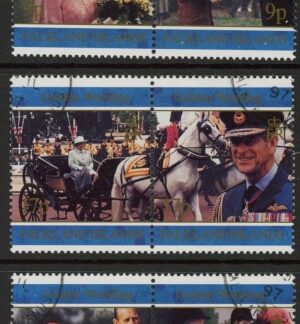 1997 Falkland Islands. SG.785-90 Golden Wedding of Queen Elizabeth & Prince Philip. set 6 values. fine used (CTO)