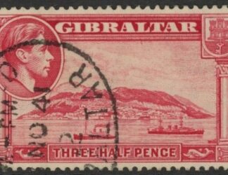 1938 Gibraltar SG.123a 1½d Carmine P13½ Used
