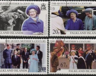 1999 Falkland Islands. SG.843-6 Queen Elizabeth the Queen Mother Century.  set 4 values. fine used (CTO)