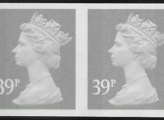 Y1709a  39p  'IMPERF PAIR'  2B  grey. blue fluor. ex sheet  DLR   U/M (MNH)