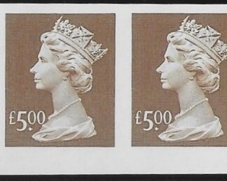 Y1803  'IMPERF PAIR' £5.00 brown  (Recess printing) Enschede  U/M (MNH)