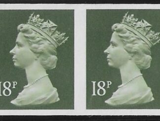 X955a  18p  phos. 'IMPERF PAIR' deep olive-grey  Harrison  U/M (MNH)