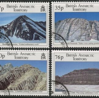 1995 British Antarctic. SG.256-9  Geological Structures.  set 4 values Fine Used