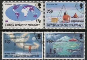 1996 British Antarctic. SG.260-3  24th meeting of Scientific Committee on Antarctic Research Cambridge. set 4 values Fine Used