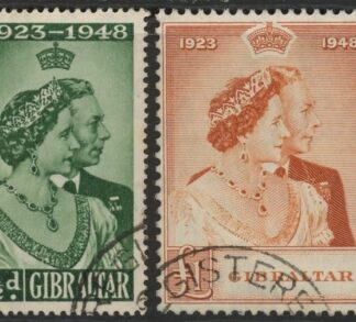 1948 Gibraltar SG.134-5 Royal Silver Wedding Set of 2 values used