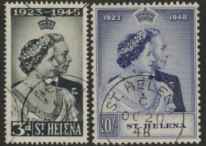 1948 St. Helena SG.143-4 Royal Silver Wedding Set of 2 values Used