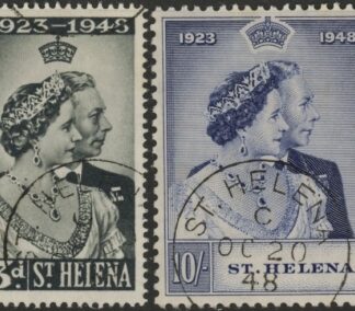 1948 St. Helena SG.143-4 Royal Silver Wedding Set of 2 values Used
