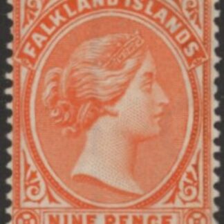 1895  Falkland Islands  SG.35  9d pale reddish orange. Unmounted Mint