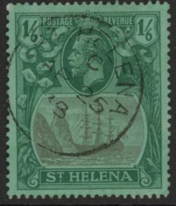 1922 St Helena.  SG.107 1/6d grey and green/green.Fine Used