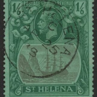 1922 St Helena.  SG.107 1/6d grey and green/green.Fine Used