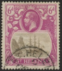 1922 St. Helena - SG.104 6d grey & bright purple. (wmk Script) fine used.