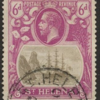 1922 St. Helena - SG.104 6d grey & bright purple. (wmk Script) fine used.