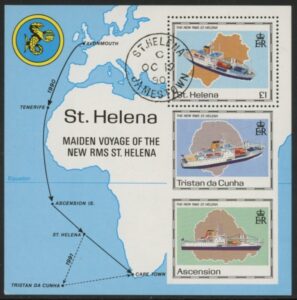 1990 St. Helena MS576 Maiden Voyage of St. Helena II Mini Sheet Fine Used