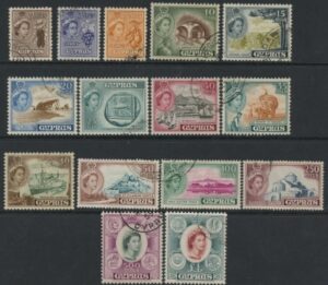 Cyprus 1955-60 SG.173-8 QEII Set of 15 values Fine Used