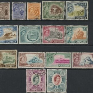 Cyprus 1955-60 SG.173-8 QEII Set of 15 values Fine Used