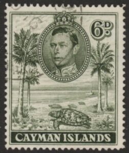 1938 Cayman Islands SG.122a 1s Red Brown P14 Fine Used