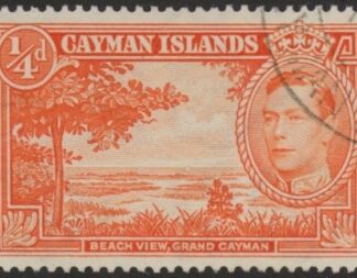 1943 Cayman SG.115a ¼d red-orange P13½ x 12½ Fine Used
