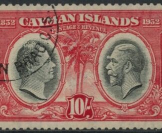 1935 Cayman Islands KGV SG.95 10s black & scarlet Fine Used.