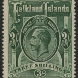 1912 Falkland Islands.  SG.66  KGV. 3/- slate green.  U/M (MNH)