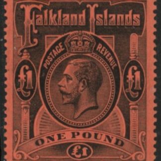 1914 Falkland Islands - SG.69  £1  black/red. Unmounted mint.