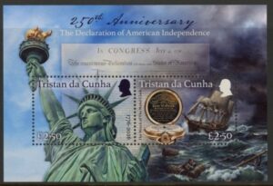 2026 Tristan Da Cunha SG.TBA 205th Anniv. of American Independence. Mini sheet. U/M (MNH).