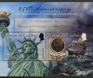 2026 Tristan Da Cunha SG.TBA  205th Anniv. of American Independence. Mini sheet. U/M (MNH).