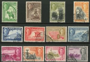 1948 Gold Coast SG.135-46 Set of 12 values Used