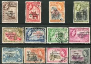 1957 Ghana SG.170-81 Set of 12 values Used