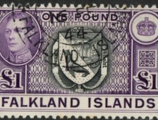 1938 Falkland Islands. SG.163  £1  black and violet Fine Used